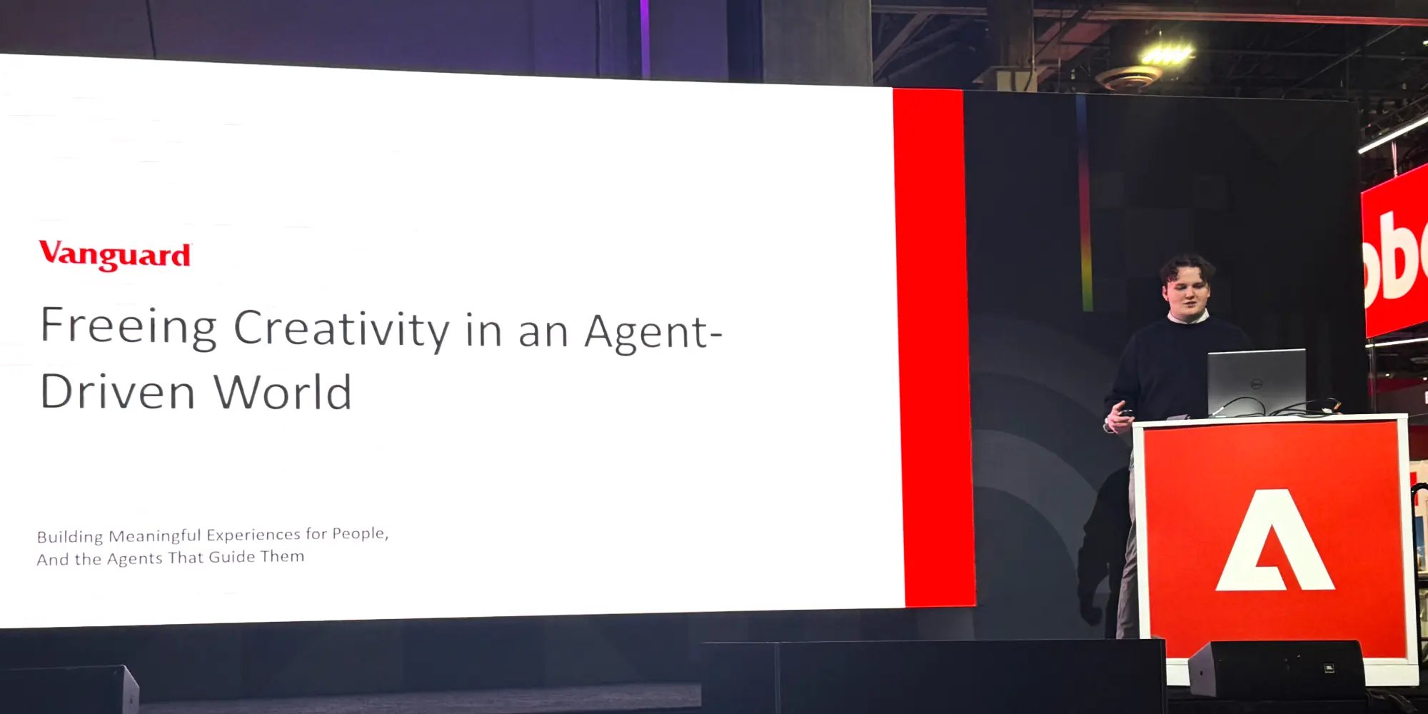 Menlo Park's founder presenting 'Freeing Creativity in an Agent-Driven World' at Adobe Summit, on behalf of Vanguard